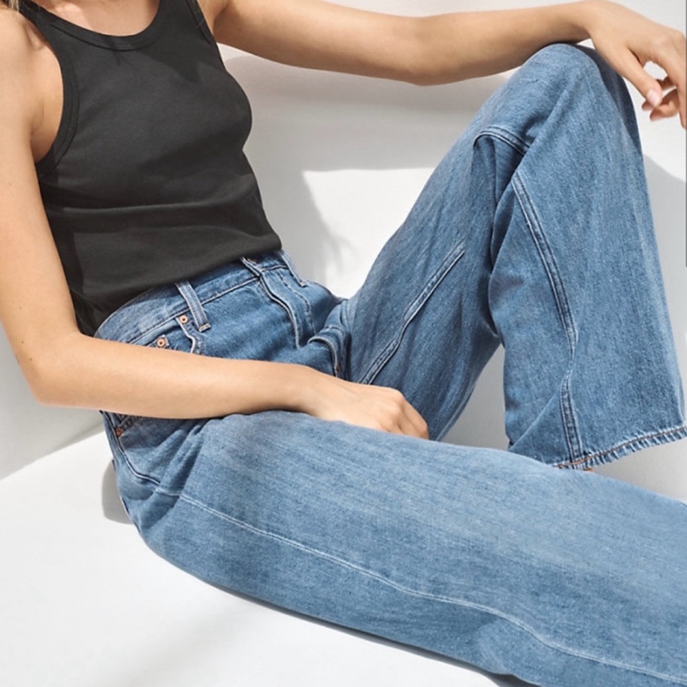 Denim forum mid rise slouchy bo jean
